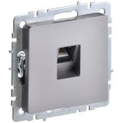 Розетка компьютерная СП RJ45 кат.6 BRITE РК11-БрС механизм сталь IEK BR-K10-2-K46