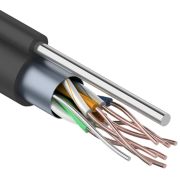 Кабель FTP REXANT, 4 пары, Кат.5е, 24AWG, наружный, с тросом, бухта 305м