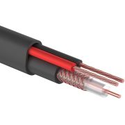 Кабель для видеонаблюдения КВК-П-2 + 2х0,50мм? (CCA), (96), 200м., черный, OUTDOOR PROCONNECT